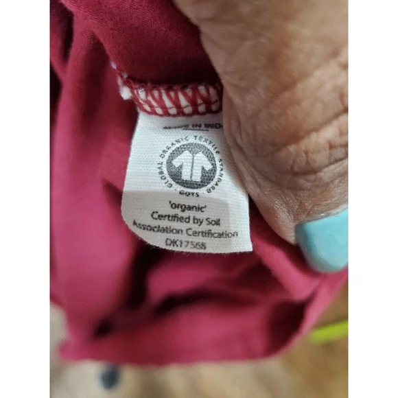 People Tree Women's Red Polyester V-Neck Long Sleeve Knee Length Dress Size 10 - Picture 12 of 12